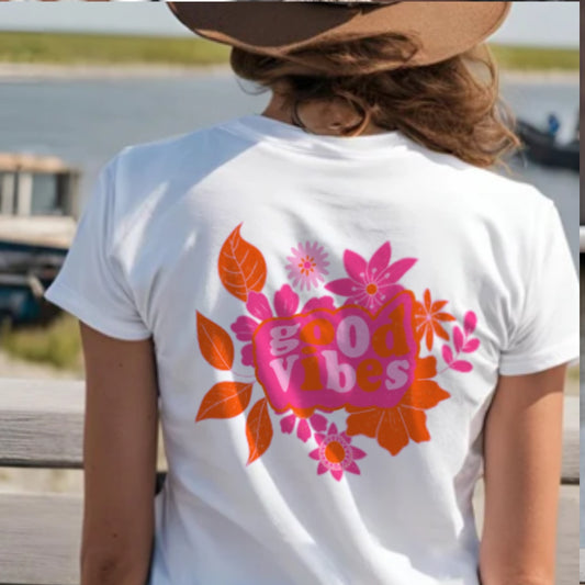 Premium Good Vibes T-shirt roze